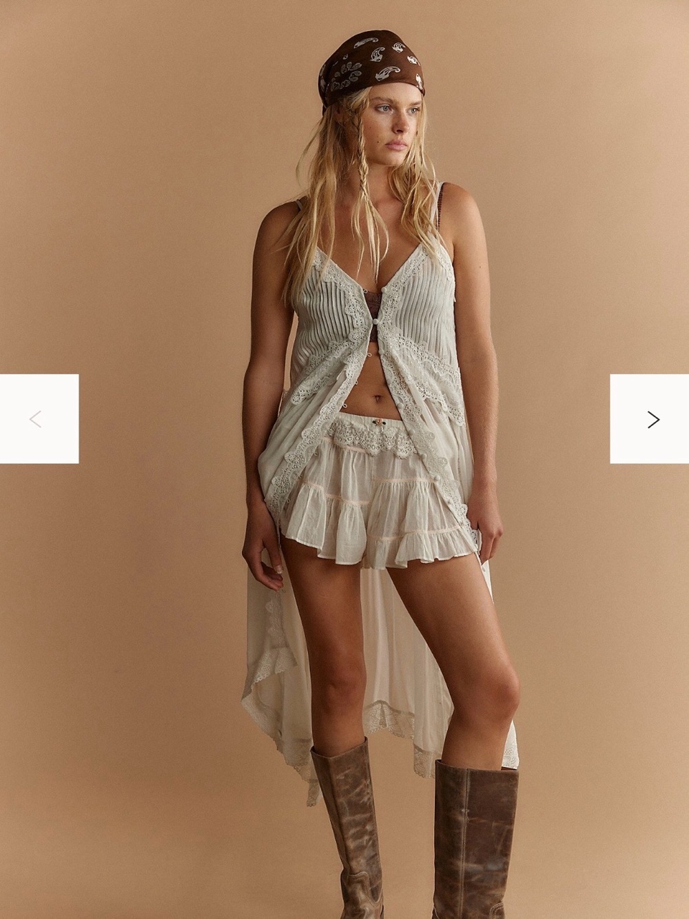 Free People Snowbird Maxi Top XS Ivory NWT